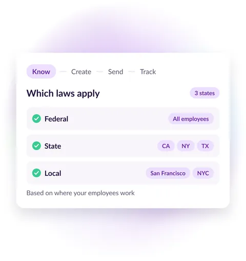 Product preview: Know, Create, Send and Track steps